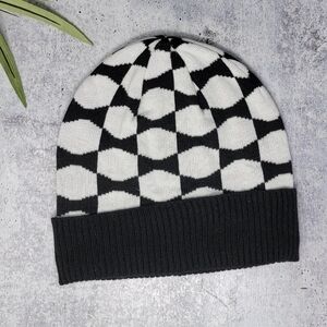 Kate Spade | Black & White Signature Bow Beanie Hat